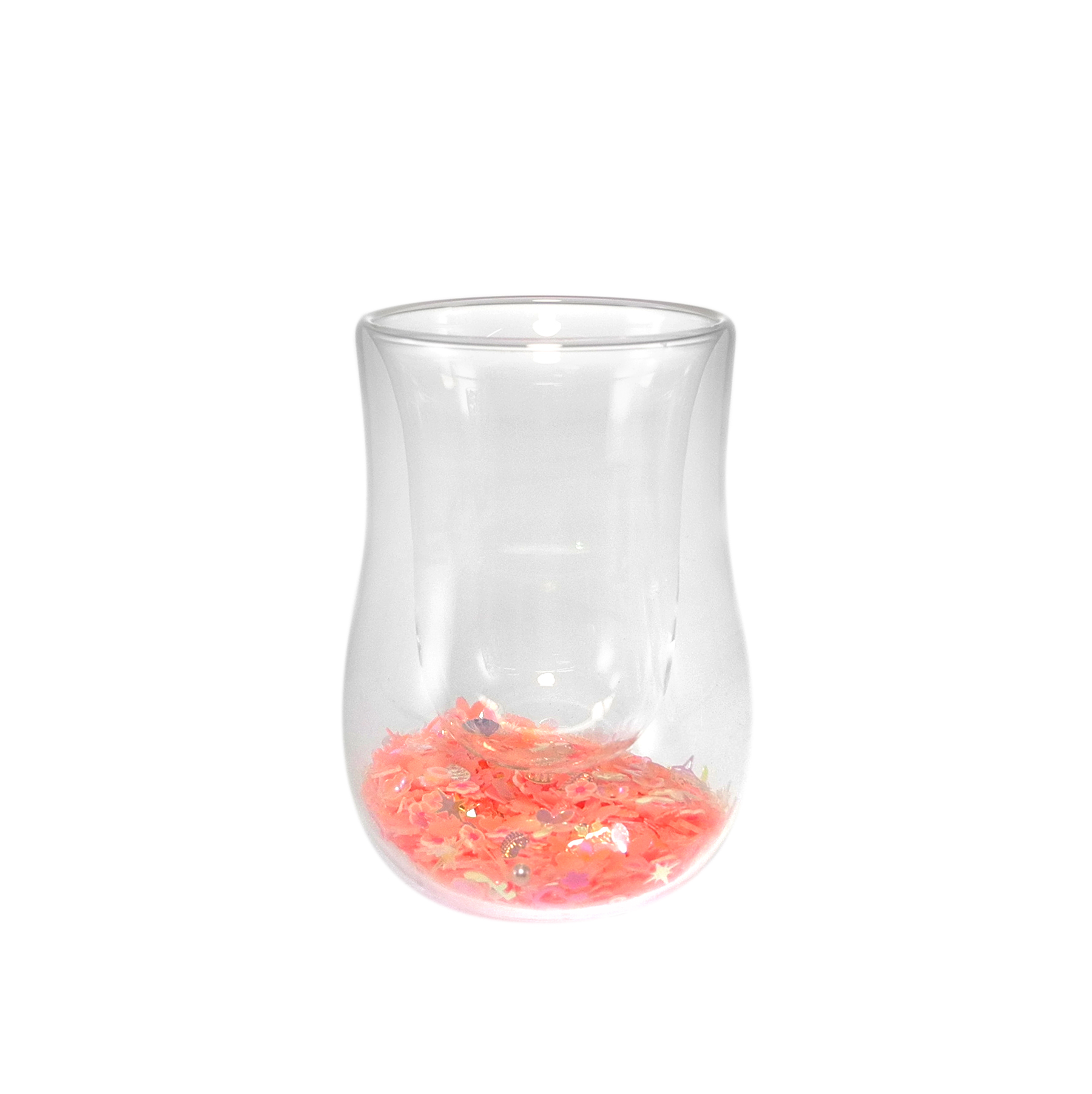 Internal Petal Sequin Double-layer Borosilicate Glass Cup YD-CPU-120