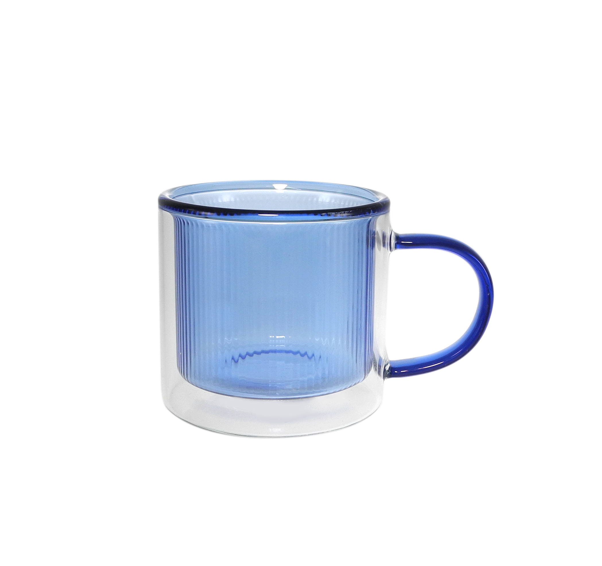 Vertical striped handle glass cup made of high borosilicate glass YD-CPU-109