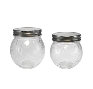 Relief-patterned Stainless Steel Lid, Round High Borosilicate Glass Storage Tank YD-STJ-144