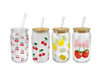 Fruit-shaped Paper Ribbon with Straws, High Borosilicate Glass Cup YD-CUP-145
