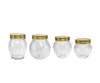 Various Relief Patterns, Golden Stainless Steel Cover, High Borosilicate Glass Storage Jar YD-STJ-116