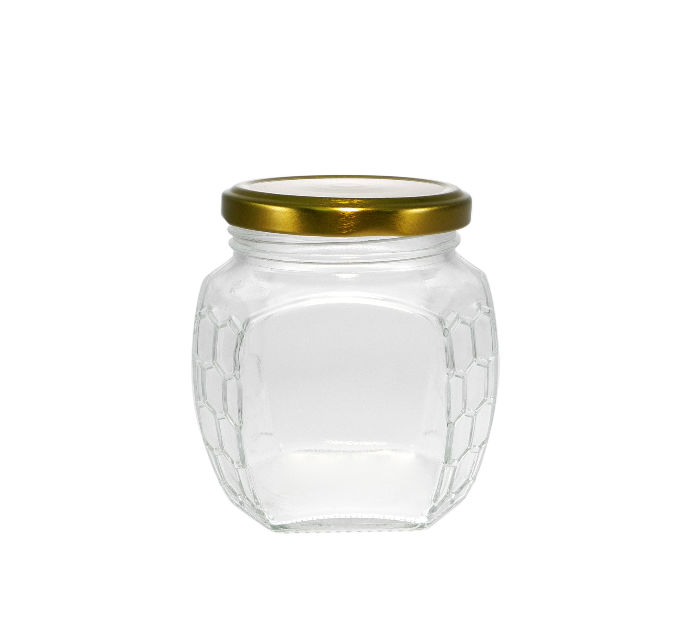 Cobweb Relief Pattern Gold Stainless Steel Lid High Borosilicate Glass Storage Jar YD-STJ-116