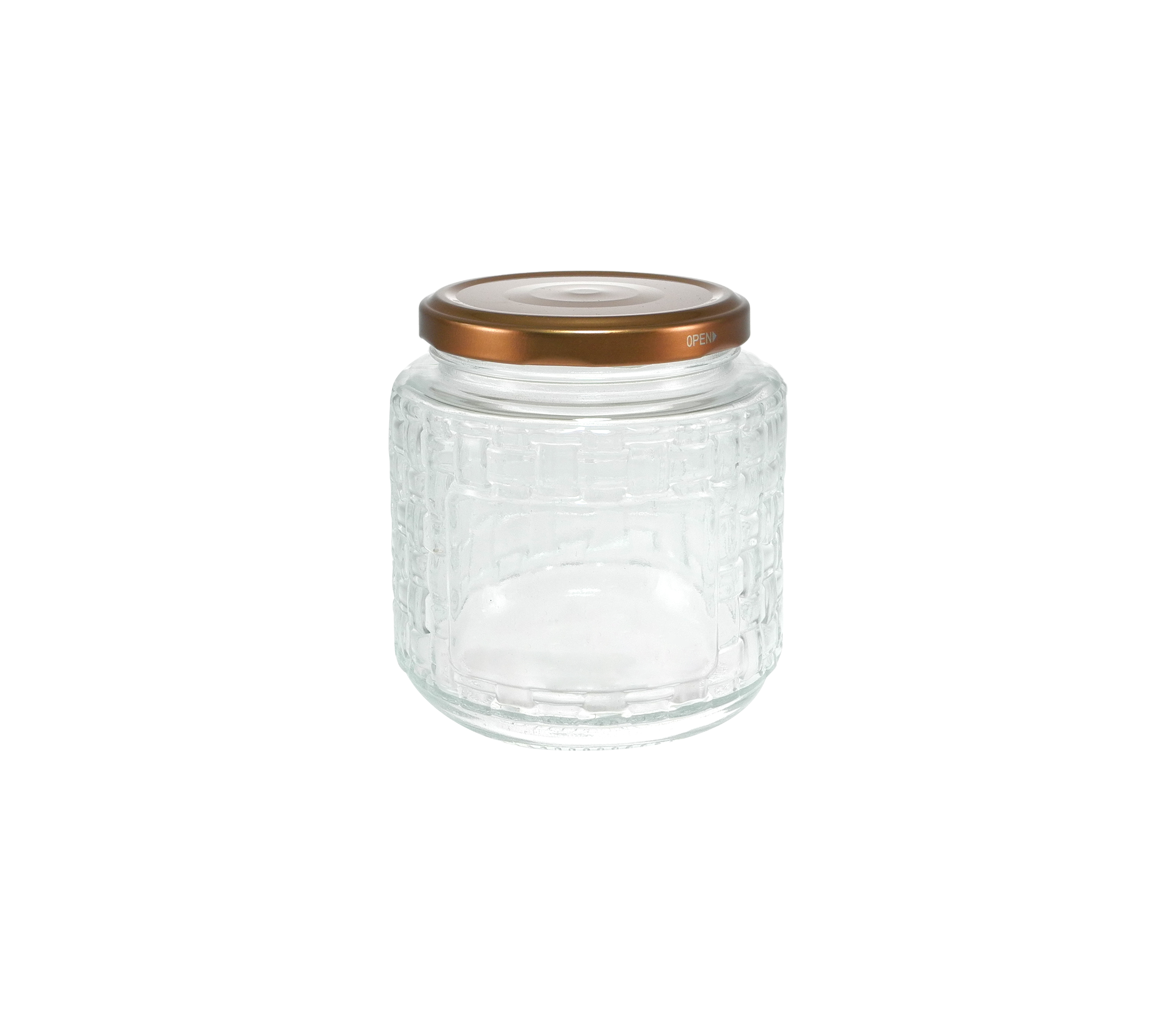 Brown Stainless Steel Lid with Dot Embossing, High Borosilicate Glass Storage Tank YD-STJ-178