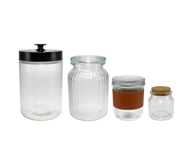 Different Material Lids for High Borosilicate Glass Storage Jars YD-STJ-186