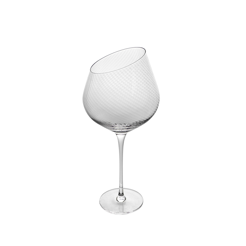 Transparent Beveled Wine Glass YD-PTC-055